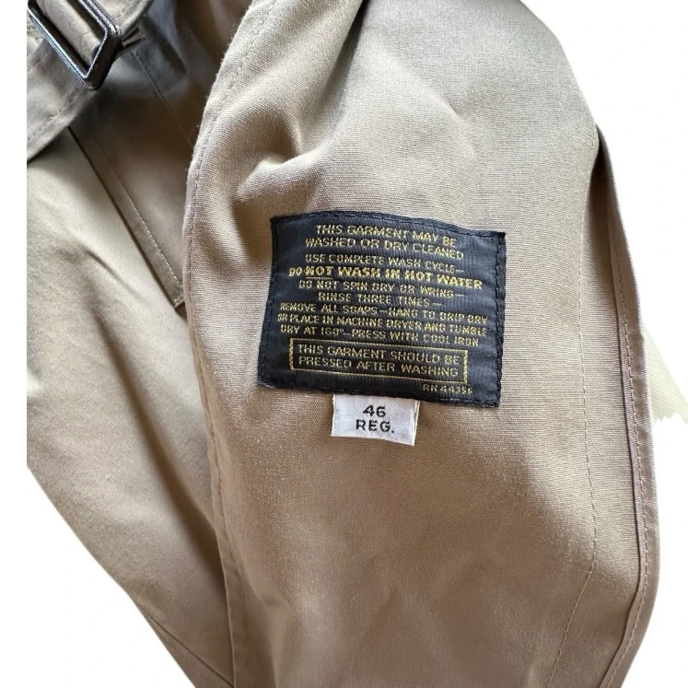 Clipper Mist Vintage Trench Coat • Khaki • Removable Fur Interior • Size 46 Reg. - Picture 5 of 8